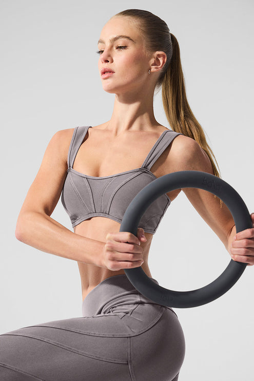 alo Women's Washed Alosoft Sunray Bra - Cool Grey Wash