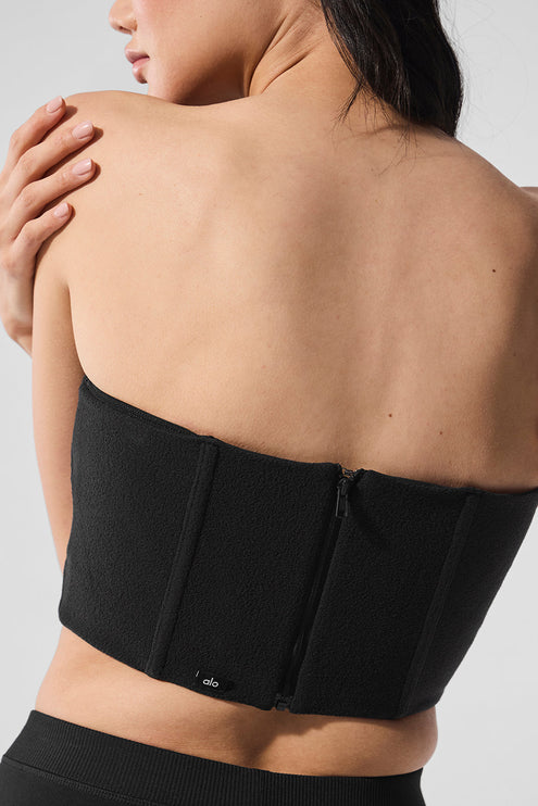 alo Women's Polar Fleece Corset - Black