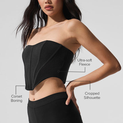 alo Women's Polar Fleece Corset - Black