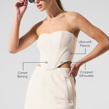 alo Women's Polar Fleece Corset - Ivory