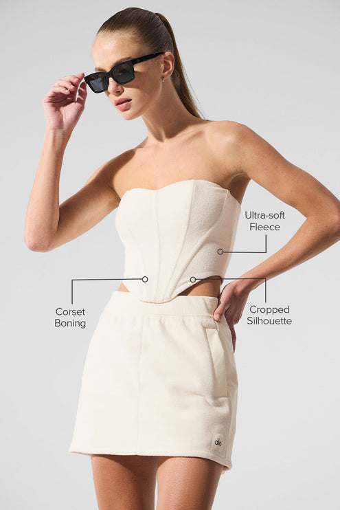 alo Women's Polar Fleece Corset - Ivory
