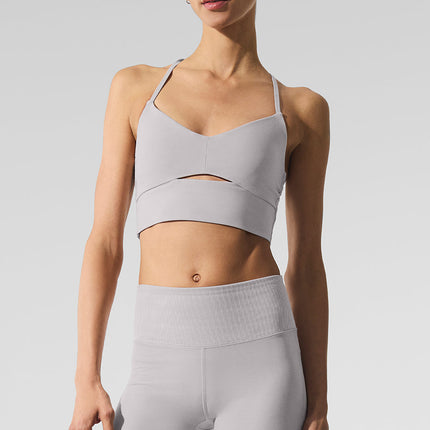 alo Women's Washed Alosoft Highlight Bra - Grey Sky Wash