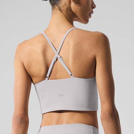 alo Women's Washed Alosoft Highlight Bra - Grey Sky Wash
