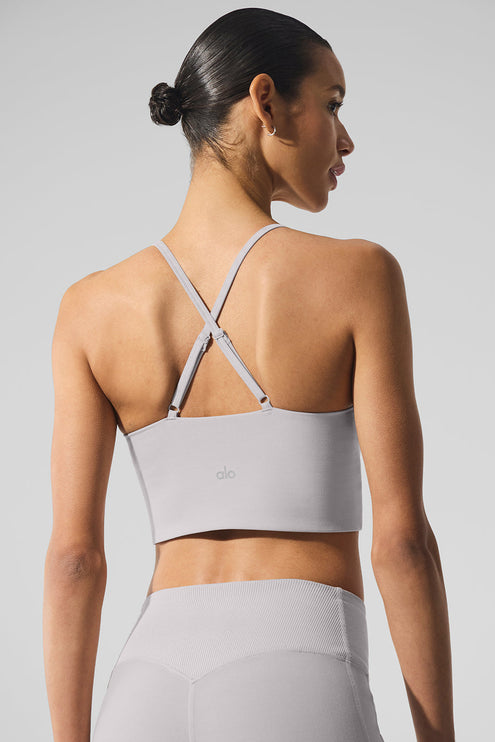alo Women's Washed Alosoft Highlight Bra - Grey Sky Wash