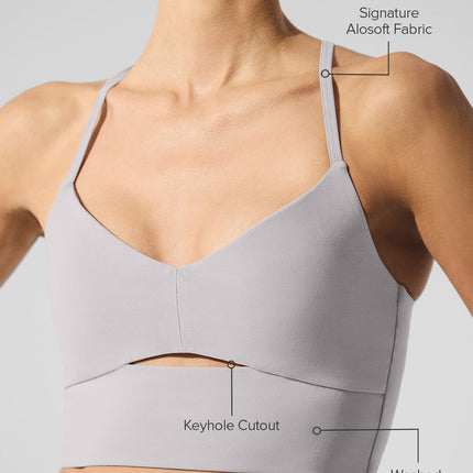 alo Women's Washed Alosoft Highlight Bra - Grey Sky Wash