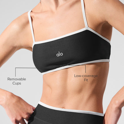 alo Women's Airlift Charger Bra - Black/White
