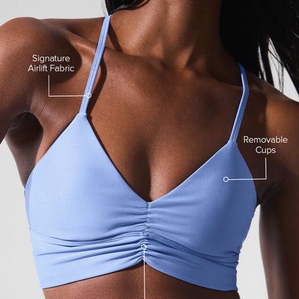 alo Women's Airlift Divine Bra - Crystal Clear Blue