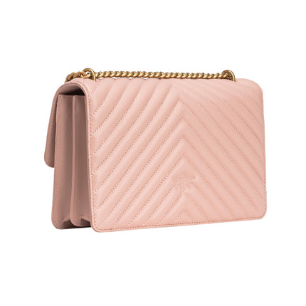 Pinko Women's Classic Love Bag One Chevron Dusty Pink