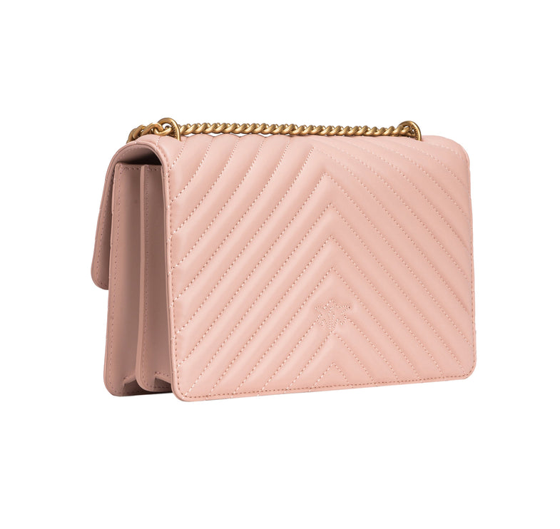 Pinko Women's Classic Love Bag One Chevron Dusty Pink