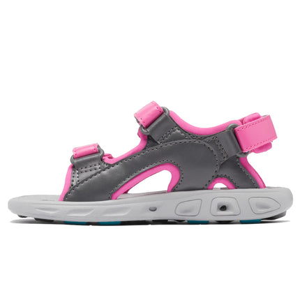 Columbia Little Kids' Techsun 3-Strap Sandal Pink Ice/Pacific Rim