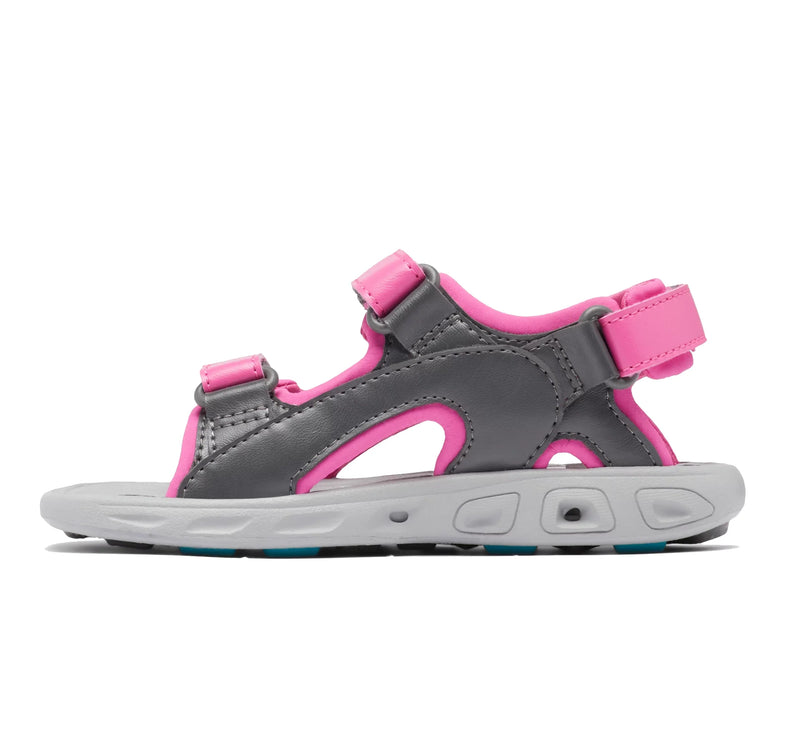 Columbia Little Kids' Techsun 3-Strap Sandal Pink Ice/Pacific Rim