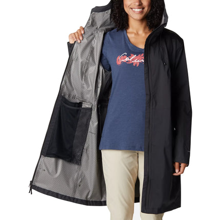 Columbia Women's Weekend Adventure Long Rain Shell Black