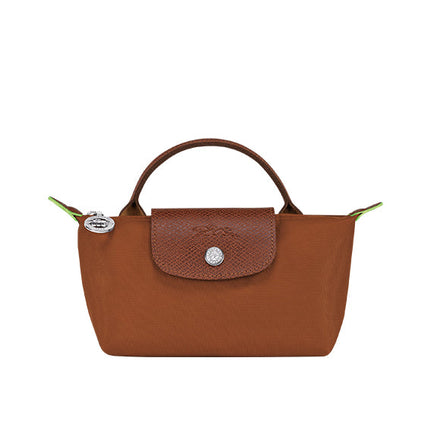 Longchamp Women's Le Pliage Green Pouch With Handle Cognac