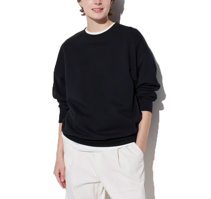 Uniqlo Women's Crew Neck Long Sleeve Sweatshirt 09 Black