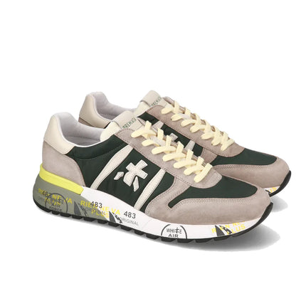 Premiata Men's Lander Sneakers Beige/Green 6632