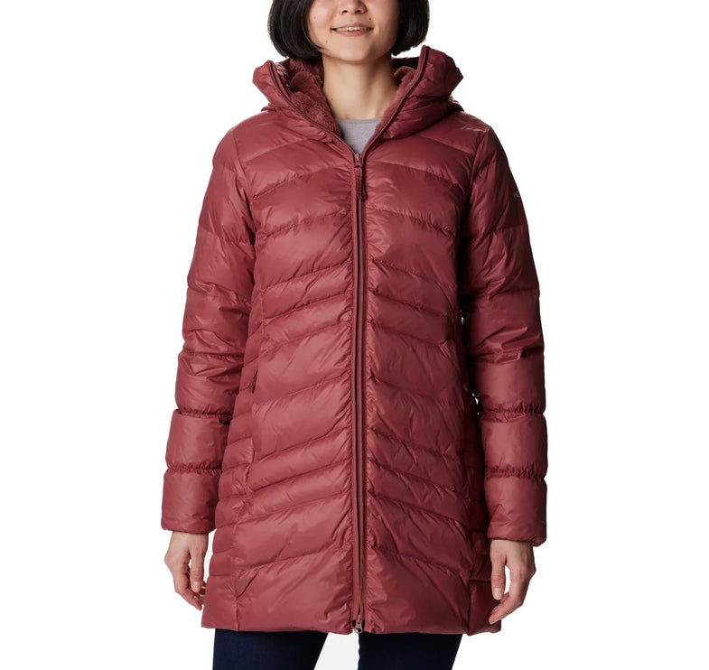 Columbia Women's Autumn Park Down Hooded Mid Jacket Beetroot