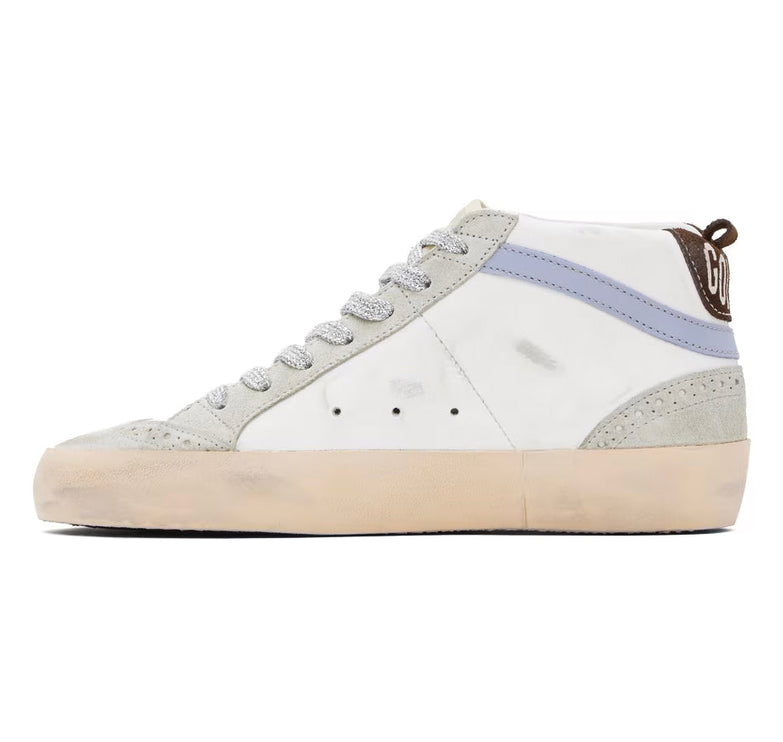 Golden Goose Women's Mid Star Sneakers White/Dark Blue/Ice