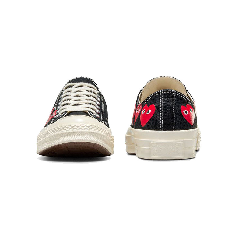 Converse x Comme des Garçons PLAY Chuck 70 Multi Heart Low Top Black/Red/Egret