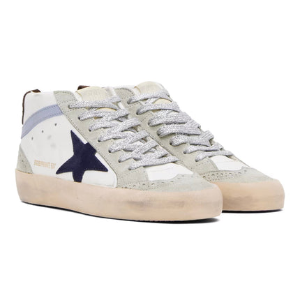 Golden Goose Women's Mid Star Sneakers White/Dark Blue/Ice