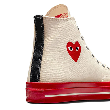 Converse x Comme des Garçons PLAY Chuck 70 High Top Pristine/Red/Egret - Special Price