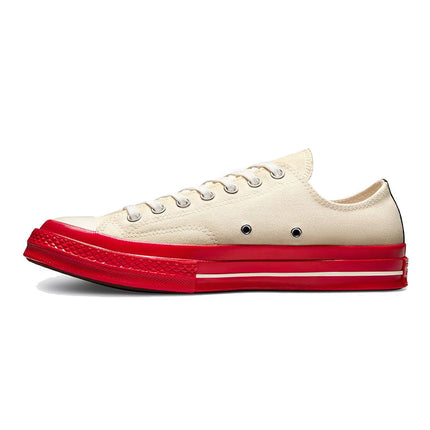 Converse x Comme des Garçons PLAY Chuck 70 Low Top Pristine/Red/Egret