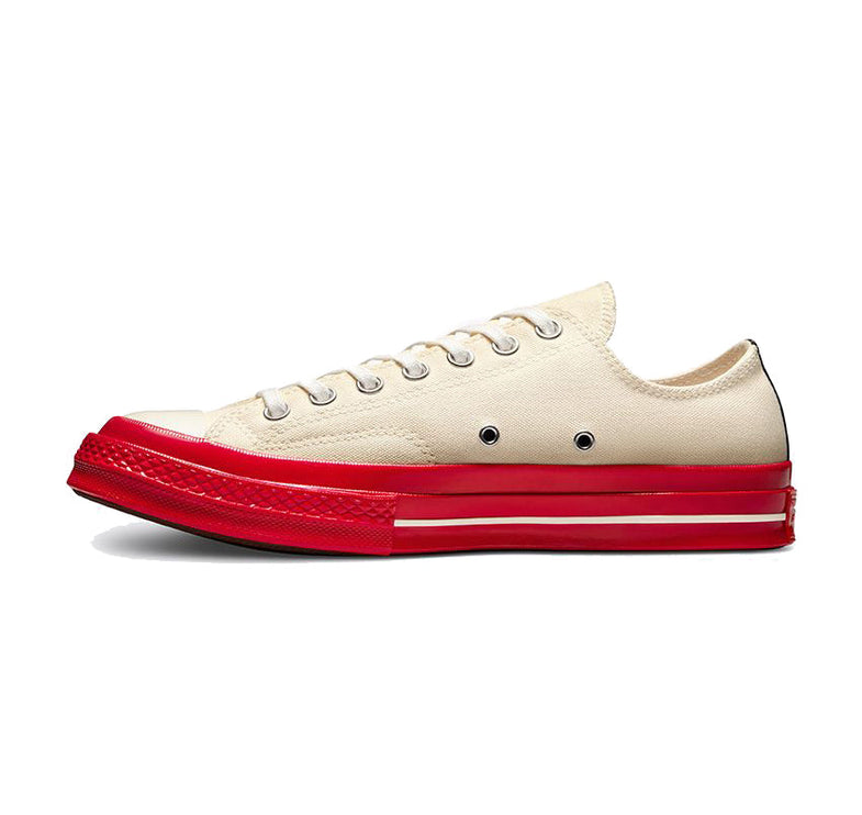 Converse x Comme des Garçons PLAY Chuck 70 Low Top Pristine/Red/Egret