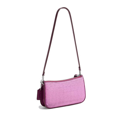 Coach Women's Penn Shoulder Bag With Sequins Silver/Dark Magenta