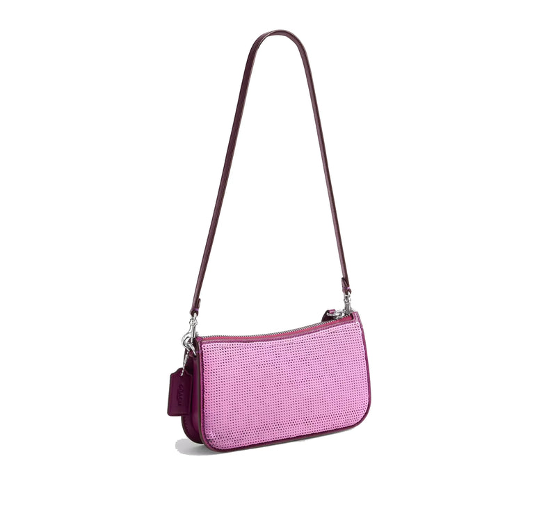 Coach Women's Penn Shoulder Bag With Sequins Silver/Dark Magenta