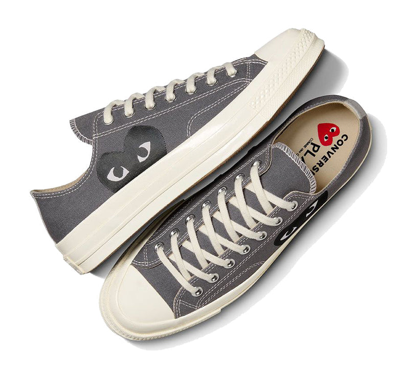 Converse x Comme des Garçons PLAY Chuck 70 Low Top Grey/Black/Egret - Special Price