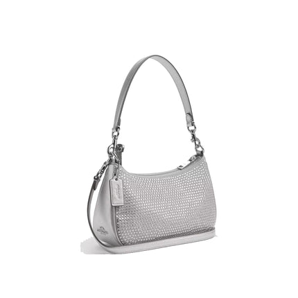 Coach Women's Teri Shoulder Bag With Crystal Silver/Silver