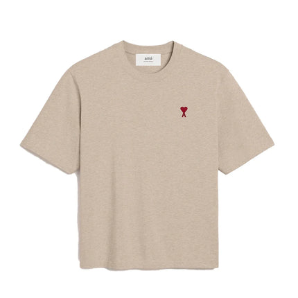 AMI Alexandre Mattiussi Unisex Ami de Coeur Small Logo T-Shirt  Heather Beige - Ready to Ship