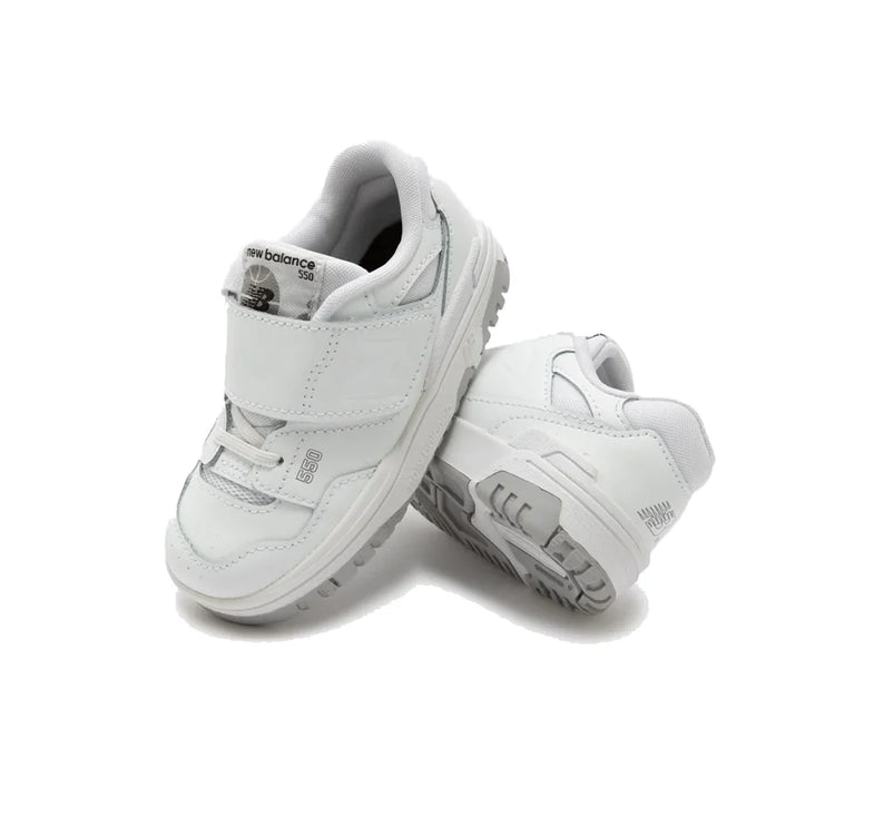 New Balance Toddler's 550 Bungee Lace with Top Strap White IHB550PB - Special Price