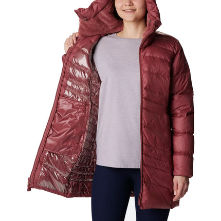 Columbia Women's Autumn Park Down Hooded Mid Jacket Beetroot