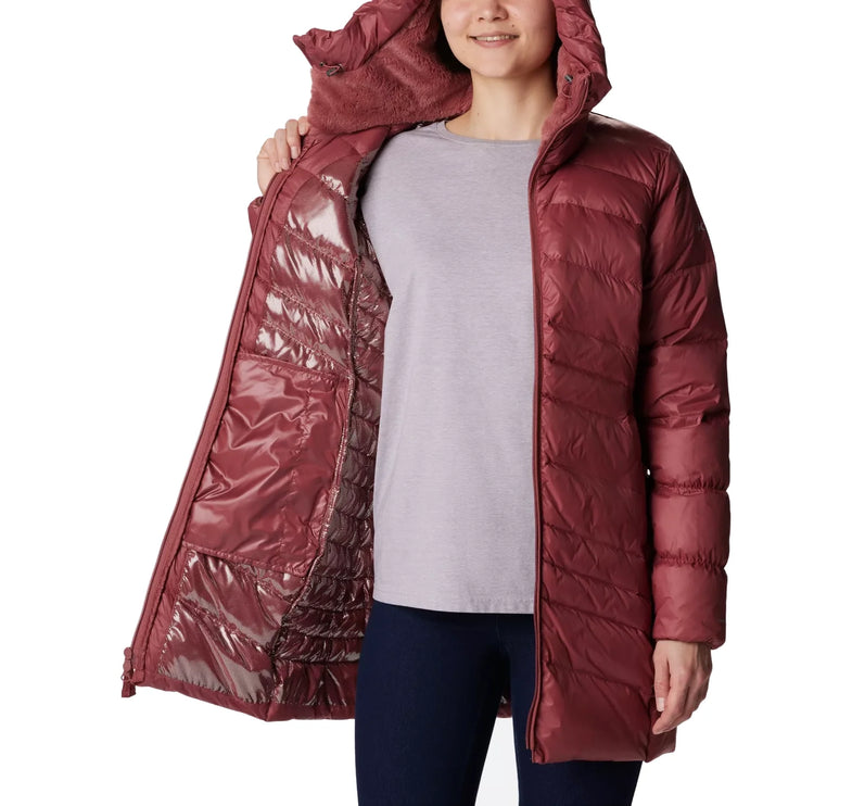 Columbia Women's Autumn Park Down Hooded Mid Jacket Beetroot