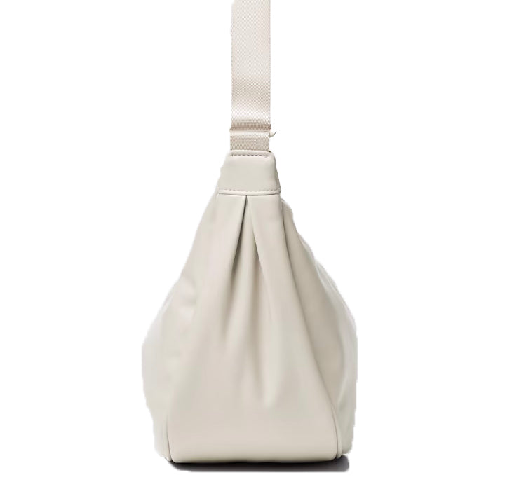 Uniqlo Unisex Faux Leather Round Shoulder Bag 01 Off White