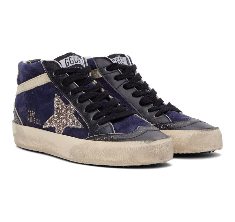 Golden Goose Women's Mid Star Sneakers Blue/Navy