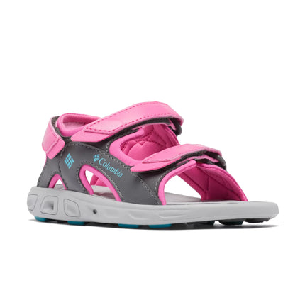 Columbia Little Kids' Techsun 3-Strap Sandal Pink Ice/Pacific Rim