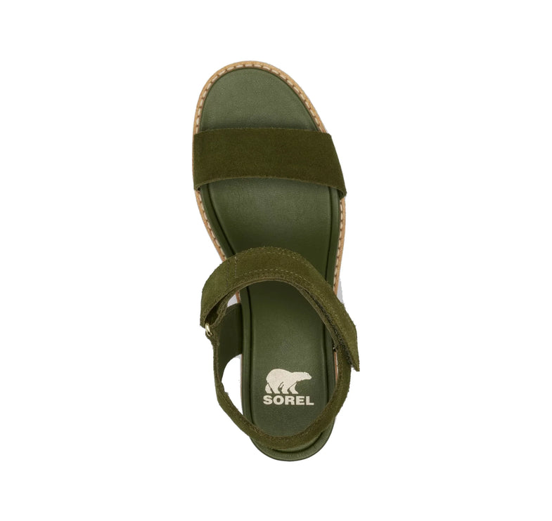 Sorel Women's Joanie IV Y Strap Wedge Sandal Utility Green/Honey White