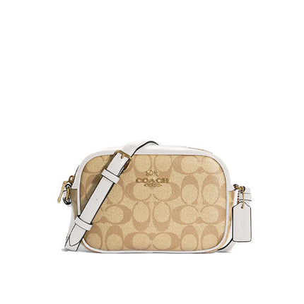 Coach Women's Mini Jamie Camera Bag In Signature Canvas Gold/Light Khaki Chalk