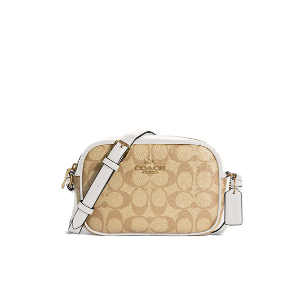 Coach Women's Mini Jamie Camera Bag In Signature Canvas Gold/Light Khaki Chalk