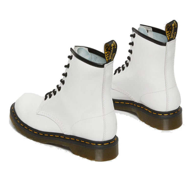 Dr. Martens Unisex 1460 Patent Leather Lace Up Boots White