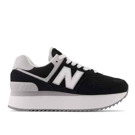 New Balance Women's 574+ Black with Rain Cloud and White WL574ZSA