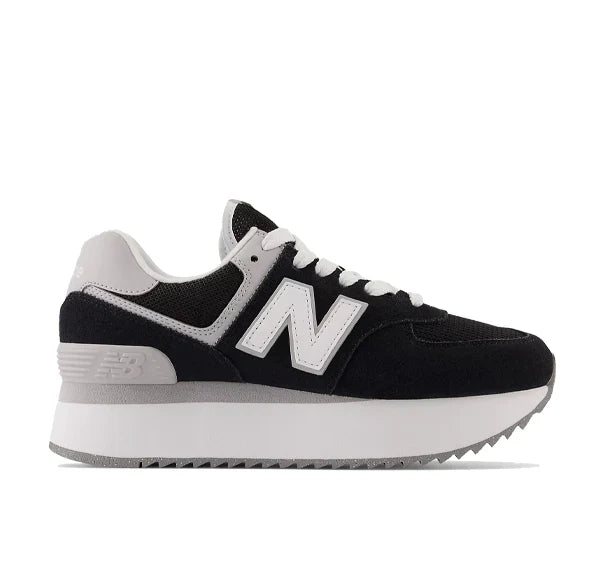 New Balance Women's 574+ Black with Rain Cloud and White WL574ZSA