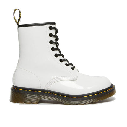 Dr. Martens Unisex 1460 Patent Leather Lace Up Boots White