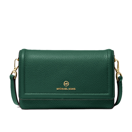 Michael Kors Women's Jet Set Small Pebbled Leather Smartphone Convertible Crossbody Bag Bosco
