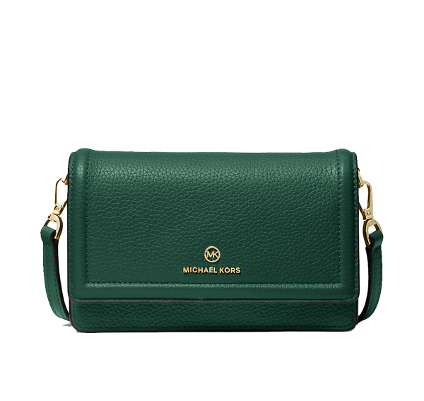 Michael Kors Women's Jet Set Small Pebbled Leather Smartphone Convertible Crossbody Bag Bosco