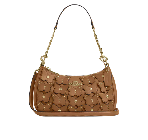 Coach Women's Teri Shoulder Bag With Butterfly Applique Im/Honey Brown