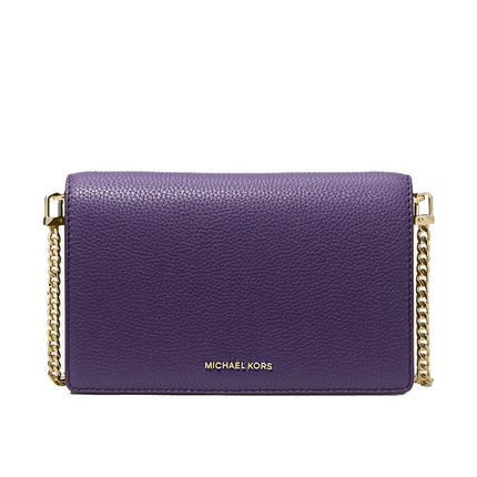 Michael Kors Women's Jet Set Medium Pebbled Leather Crossbody Bag Iris