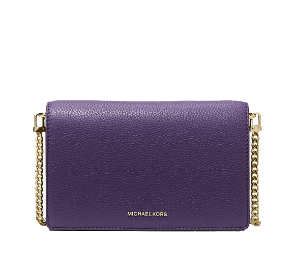 Michael Kors Women's Jet Set Medium Pebbled Leather Crossbody Bag Iris