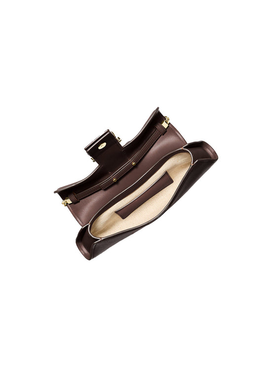 Michael Kors Women's Colby Small Leather Convertible Clutch Chocolate
